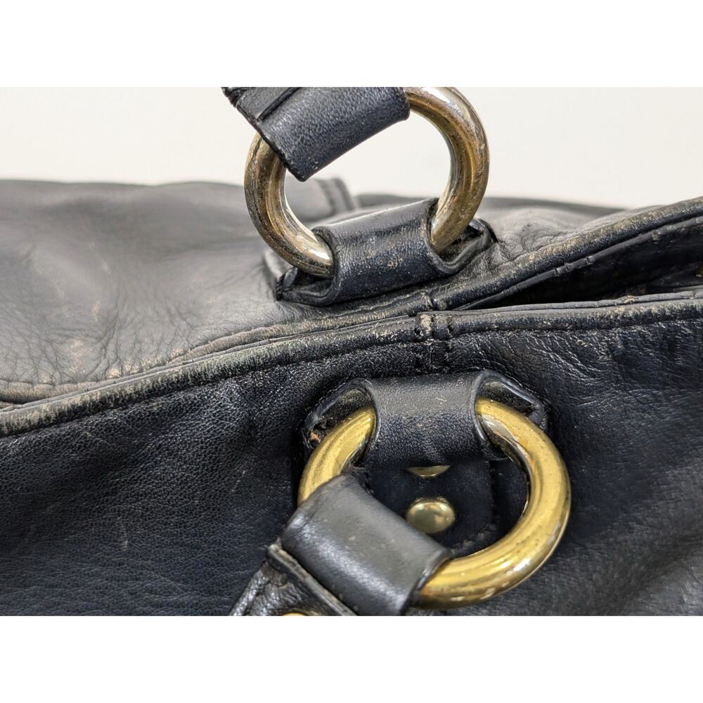 Coach Izzy Leather Carryall Satchel Bag Black Double Handle Purse F24683 - Picture 11 of 16